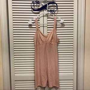 Stretchy, soft pink nightgown with lace detail